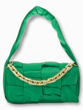 Steve Madden Handbag Women Green Puffer gold chin Peace Purse Shoulder Bag